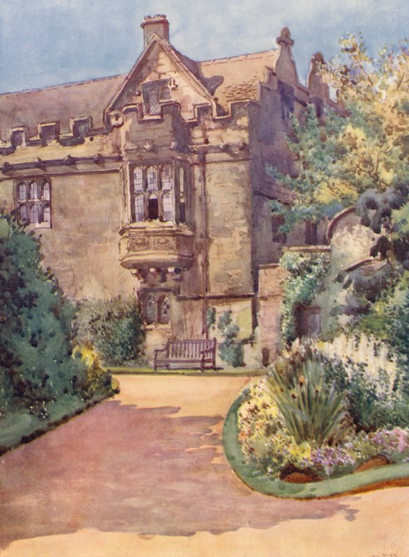A Szent János Kollégium erkélyablaka (színes litográfia) alkotó: William Ainsworth Wildman