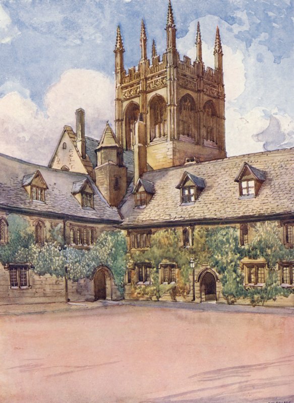 "Mob quad", Merton College (színes litográfia) alkotó: William Ainsworth Wildman