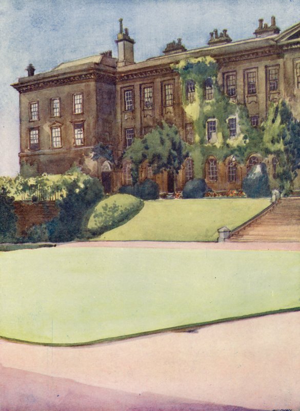 Worcester College elülső négyszög (színes litográfia) alkotó: William Ainsworth Wildman