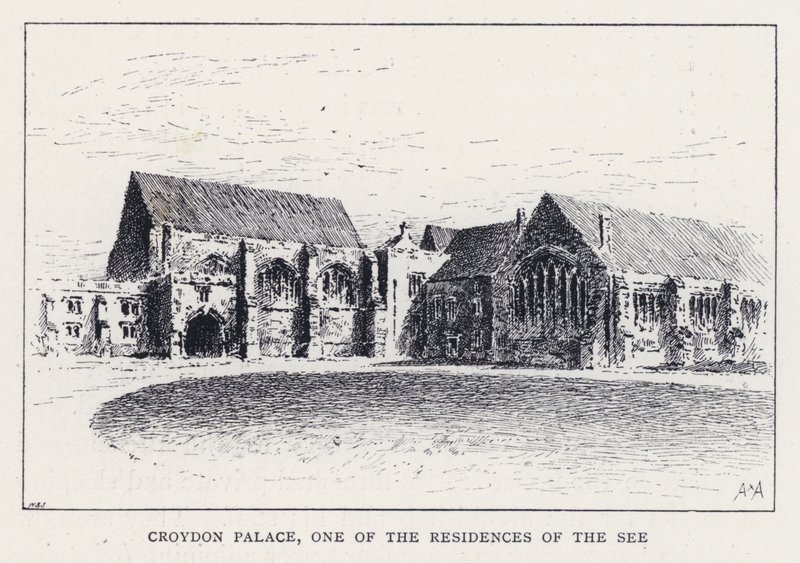 Croydon-palota, a tenger egyik rezidenciája (metszet) alkotó: William Alexander Ansted
