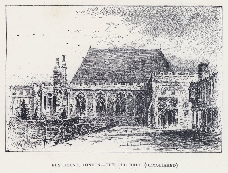 Ely House, London, The Old Hall, lebontva (metszet) alkotó: William Alexander Ansted