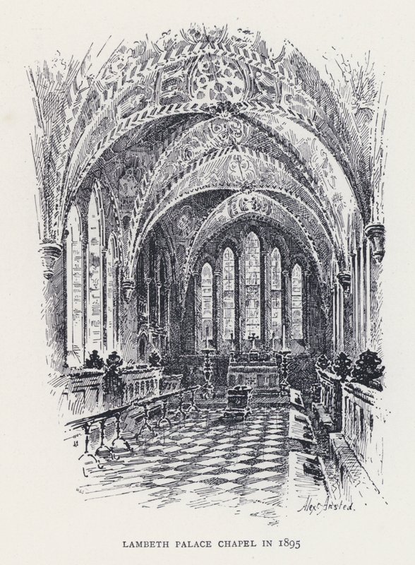 A Lambeth-palota kápolnája 1895-ben (metszet) alkotó: William Alexander Ansted