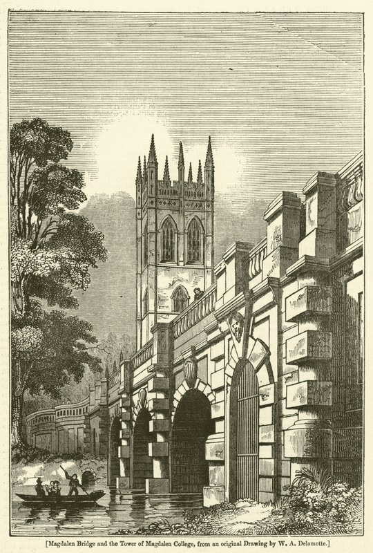 Magdalen Bridge és a Tower of Magdalen College alkotó: William Alfred Delamotte