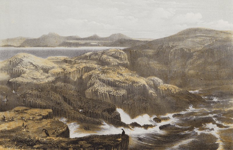 Staffa-sziget (chromolitho) alkotó: William Andrews Nesfield