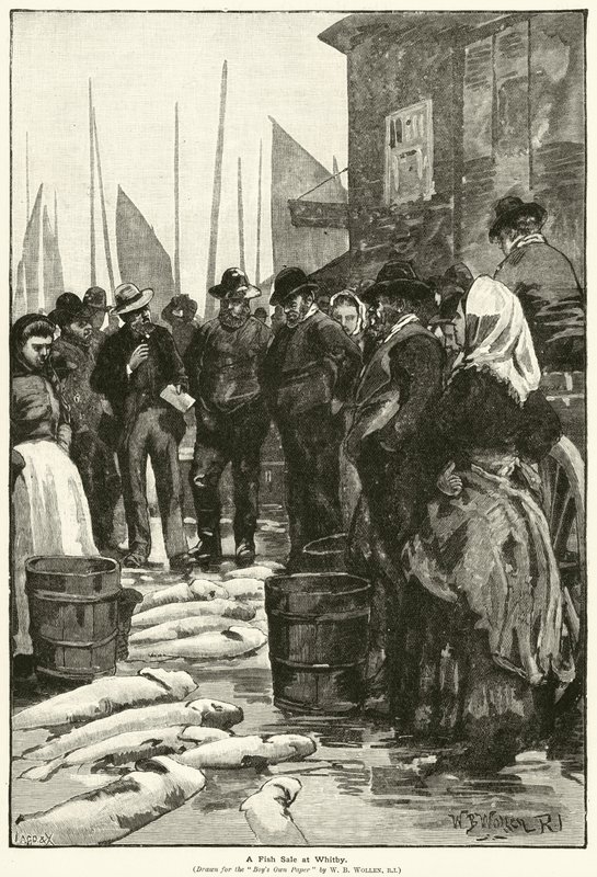 Halakció Whitbyben (metszet) alkotó: William Barnes (after) Wollen