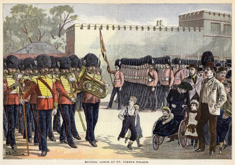 Zenés ebéd a londoni Szent Jakab-palotában (színes litó) alkotó: William Barnes (after) Wollen