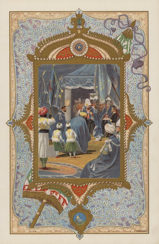 VII. Edward leendő király, aki a hercegeket India csillagával ruházza fel Kalkuttában alkotó: William Barnes (after) Wollen