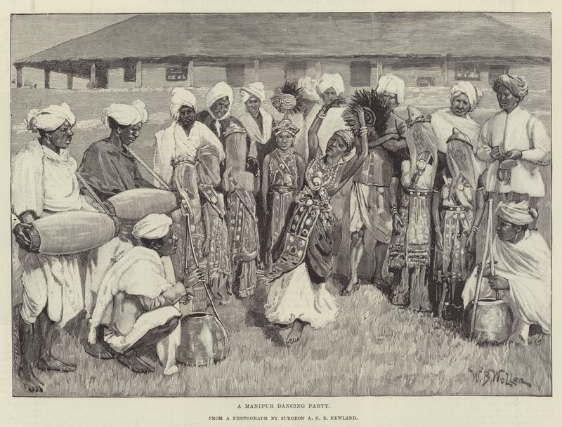 Egy Manipur Dancing Party alkotó: William Barnes Wollen
