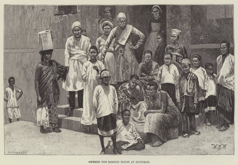 A zanzibári Missziós Ház előtt alkotó: William Barnes Wollen
