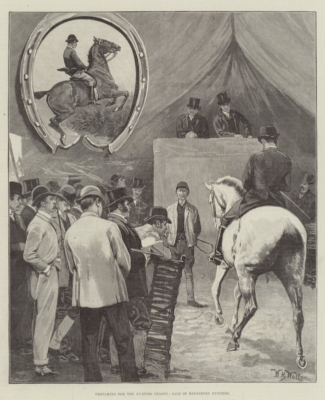 Felkészülés a vadászati szezonra, a Kingsbury Vadászok eladása alkotó: William Barnes Wollen