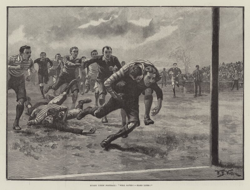 Rugby Union Football, jól mentve! Kemény vonalak! alkotó: William Barnes Wollen