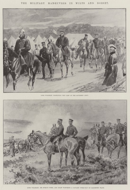 Katonai manőverek Wiltsben és Dorsetben alkotó: William Barnes Wollen