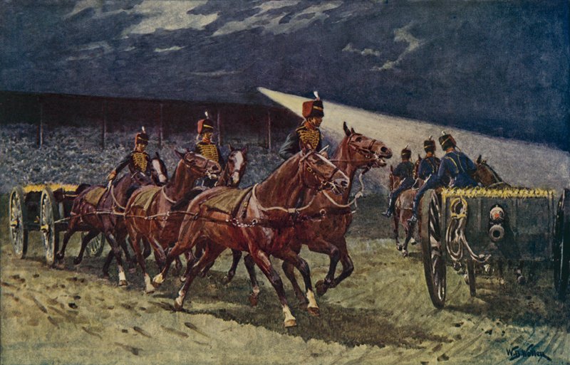 A Royal Horse Artillery meghajtó a keresőlámpa tetoválásánál alkotó: William Barnes Wollen