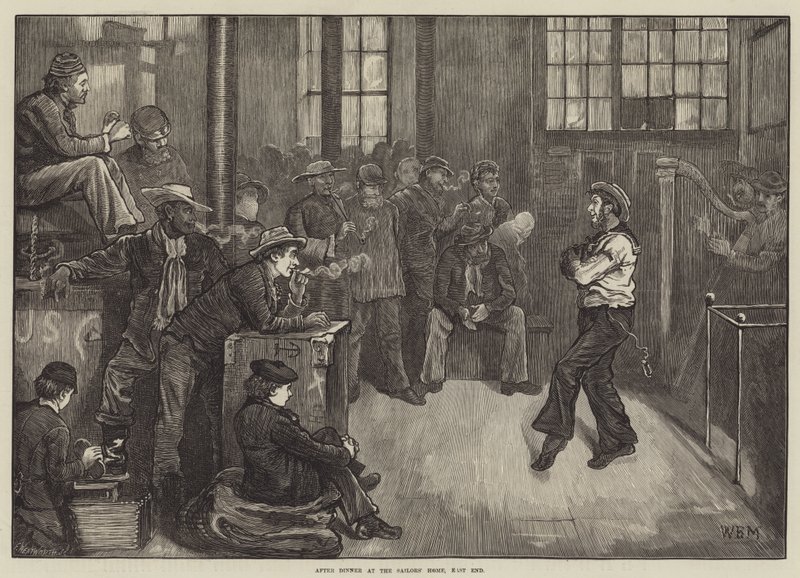 Vacsora után a Matrózok Otthonában, East End alkotó: William Bazett Murray