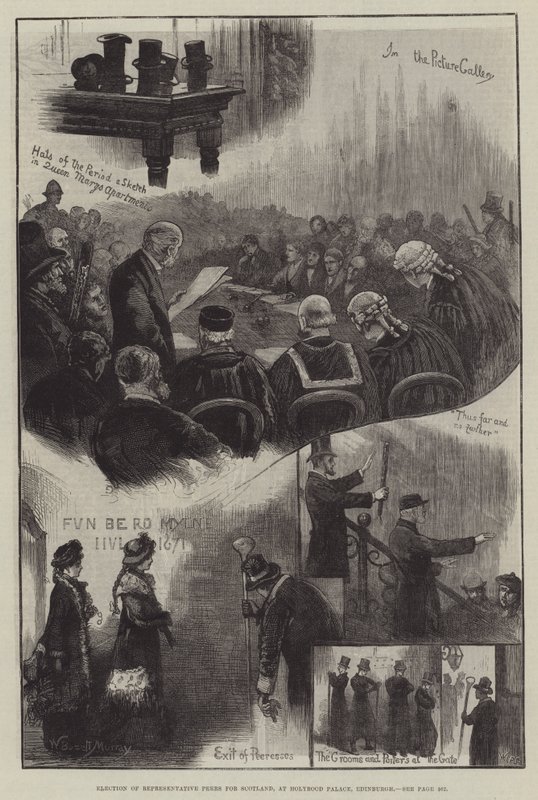 A skóciai képviselők megválasztása az Edinburgh-i Holyrood Palace-ban alkotó: William Bazett Murray