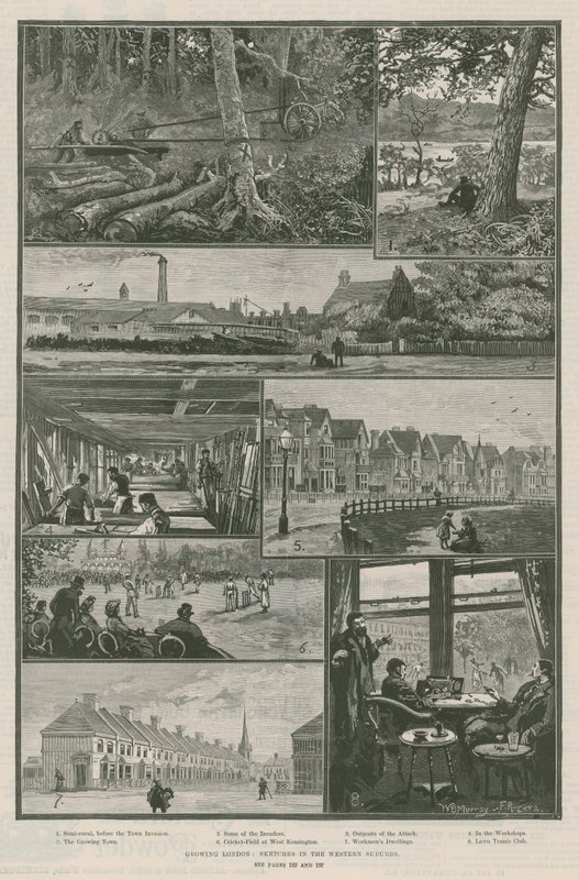 Growing London; vázlatok a nyugati külvárosokban alkotó: William Bazett Murray