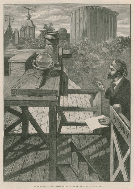 The Royal Observatory, Greenwich; A napfény mérése (gravírozás) alkotó: William Bazett Murray