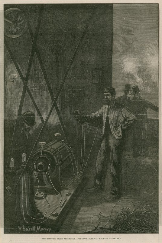Az elektromos lámpa: Gramme dinamó-villamos gépe alkotó: William Bazett Murray
