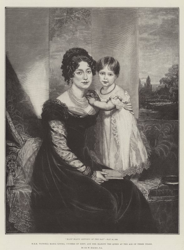 HRH Victoria Maria Louisa, Kent hercegnője és Őfelsége a királynő három éves korában alkotó: William Beechey