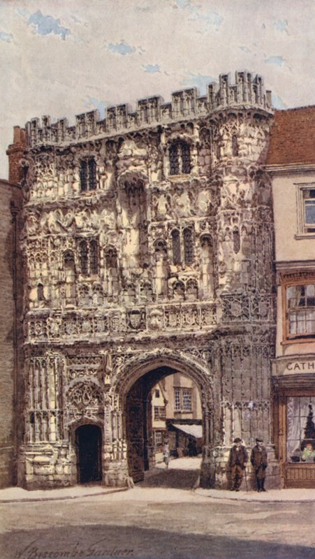 Christ Church Gate, Canterbury (színes litográfia) alkotó: William Biscombe Gardner