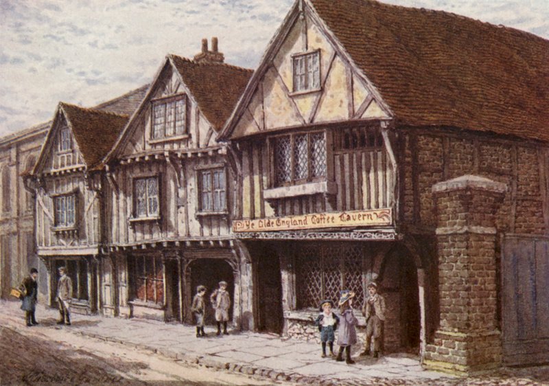 Régi házak a West Street-en, Faversham (színes litográfia) alkotó: William Biscombe Gardner