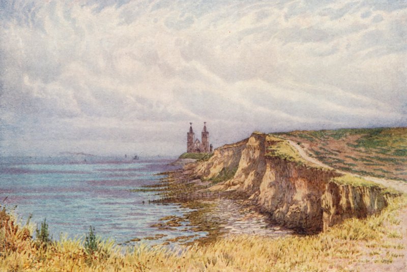 Reculver nyugatról (színes litográfia) alkotó: William Biscombe Gardner