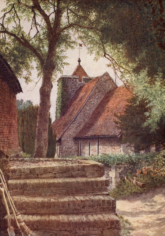 Szent Márton-templom, Canterbury (színes litográfia) alkotó: William Biscombe Gardner