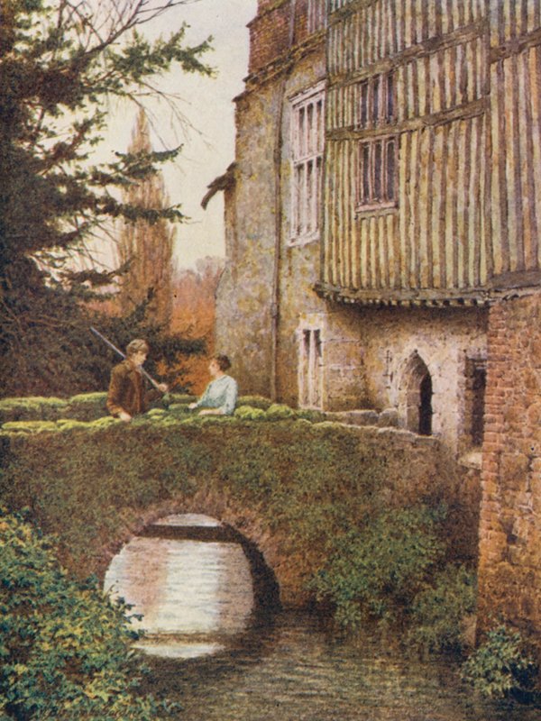 Az Ightham Mote keleti oldala (színes litográfia) alkotó: William Biscombe Gardner