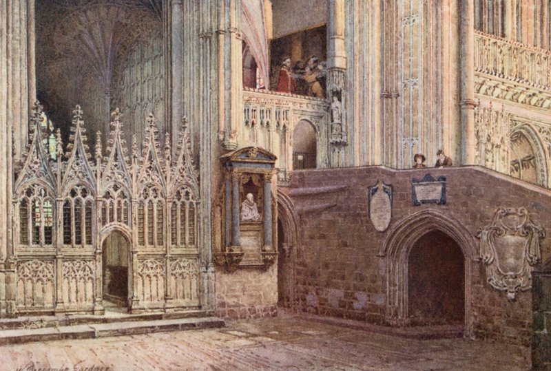 A mártíromság, Canterbury székesegyház (színes litográfia) alkotó: William Biscombe Gardner