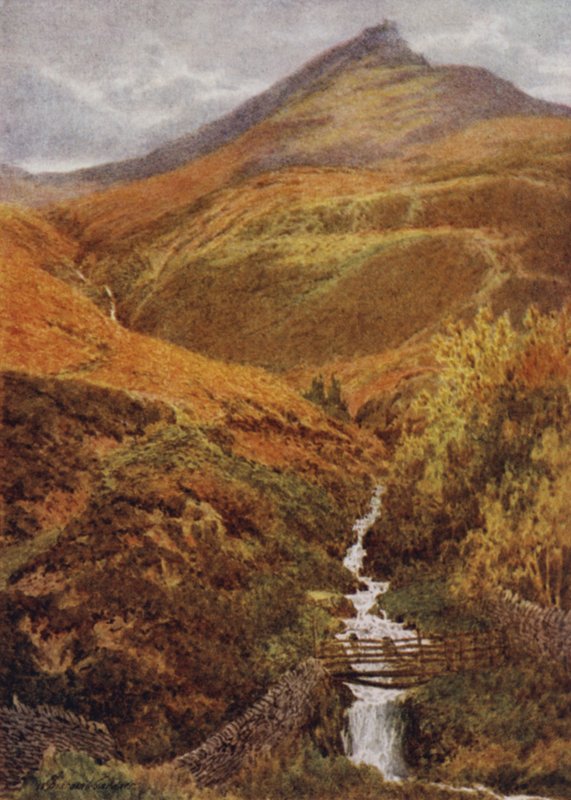 The Nab és Golden Clough a Grindslow Delltől, Edale (színes litho) alkotó: William Biscombe Gardner
