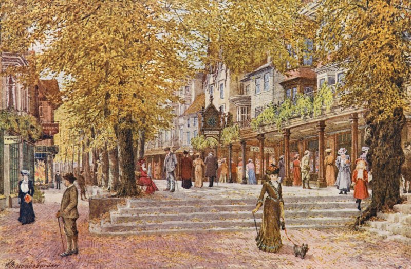 The Pantiles, Tunbridge Wells (színes litográfia) alkotó: William Biscombe Gardner