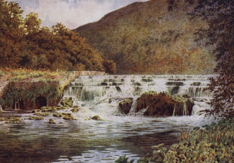 A vízesés, Monsal Dale (színes litó) alkotó: William Biscombe Gardner