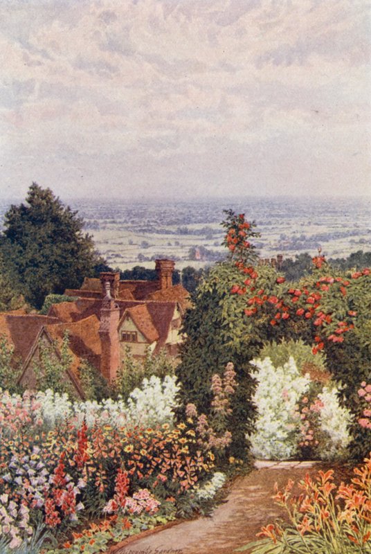 A Weald a doktor kertjéből, Sutton Valence (színes litográfia) alkotó: William Biscombe Gardner