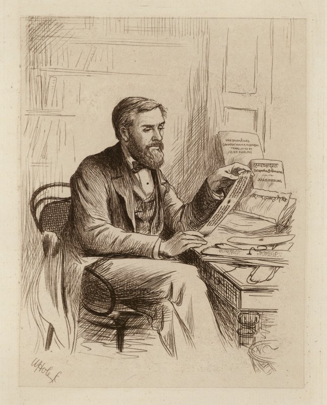 Julius Eggeling, a szanszkrit és összehasonlító filológia professzora (metszet) alkotó: William Brassey (after) Hole