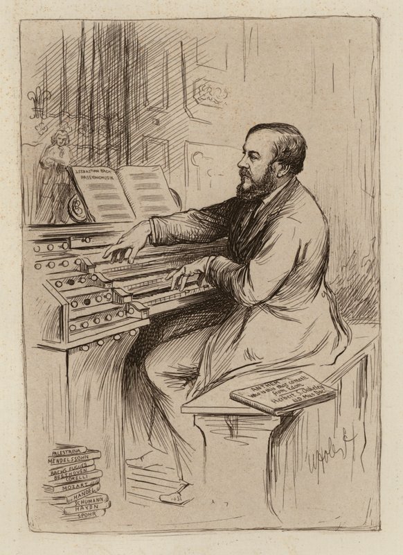 Sir Herbert Oakeley, zenei professzor (metszet) alkotó: William Brassey (after) Hole