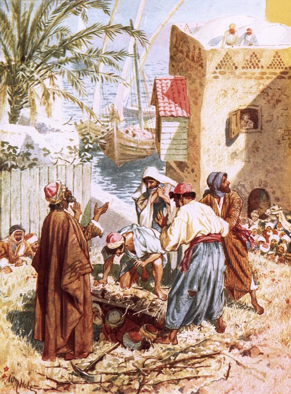 Egy bénult embert engedtek le a tetőn alkotó: William Brassey Hole
