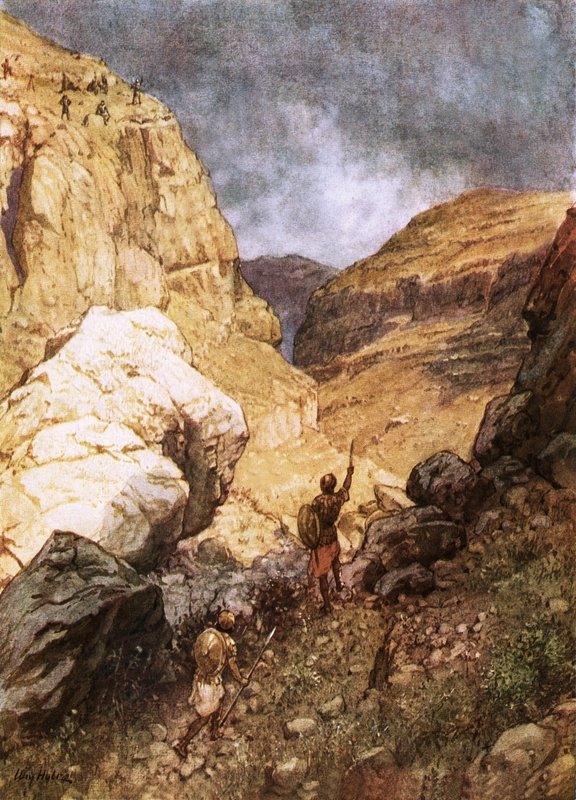 Jonatán dacol a filiszteusok előőrseivel alkotó: William Brassey Hole
