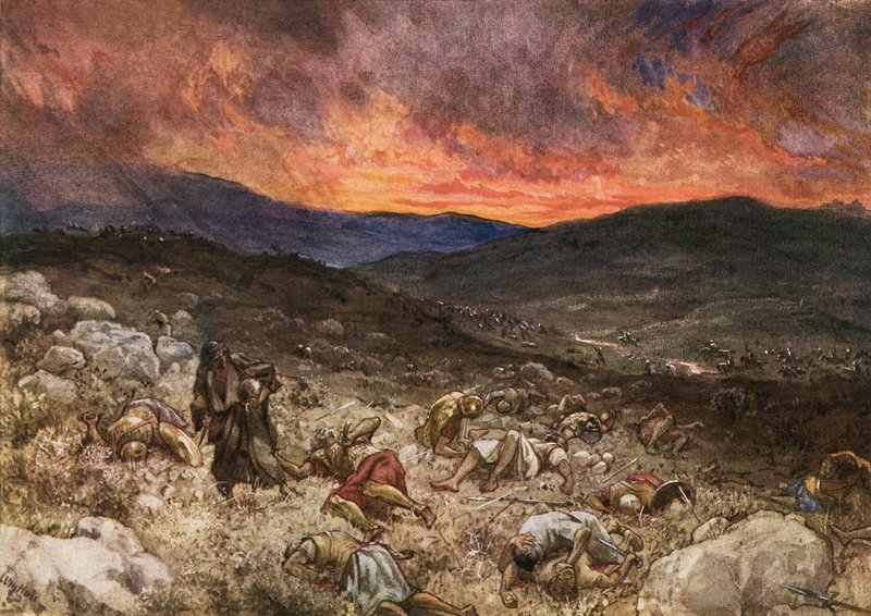 Saul halála Gilboában alkotó: William Brassey Hole