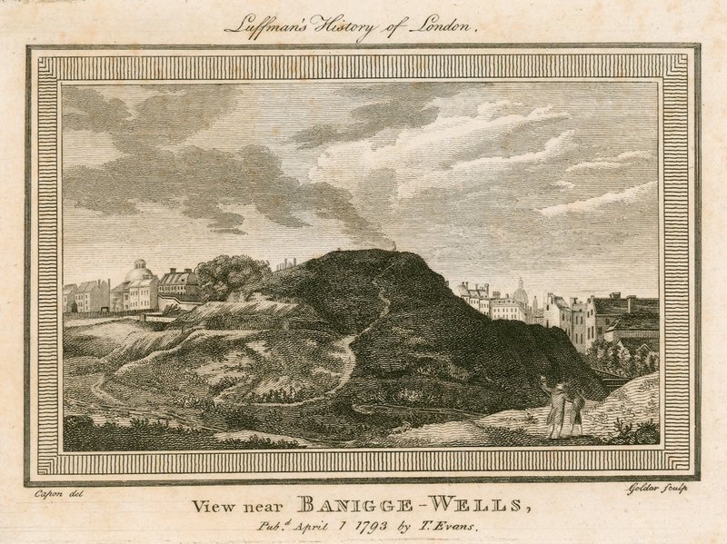 Bagnigge Wells, Battle Bridge közelében, Islington, London alkotó: William Capon