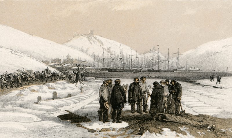 Sírok a balaklavai kikötő fejénél alkotó: William Crimea Simpson