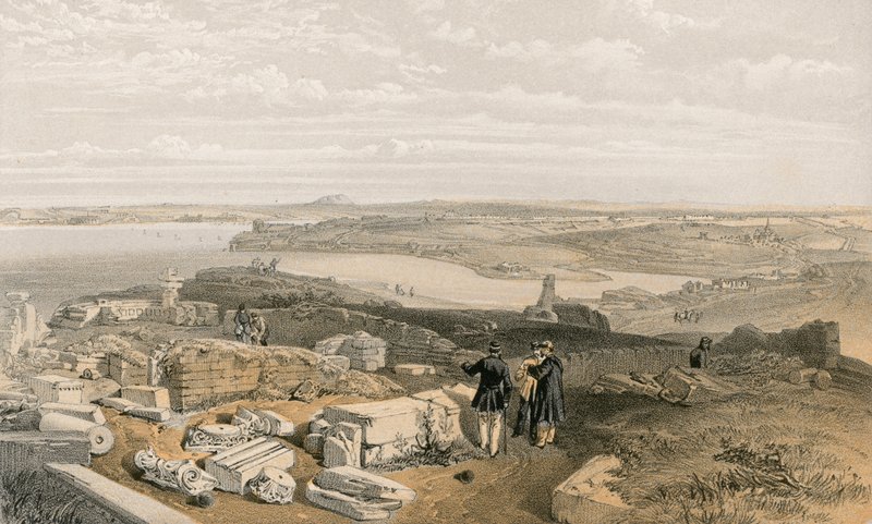 Sebastopol a régi Chersonese és az ősi Szent Vlagyimir templomból alkotó: William Crimea Simpson