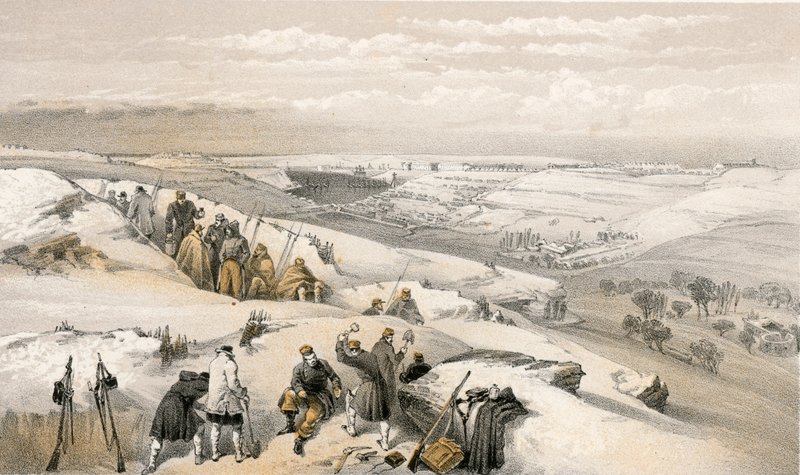Sebastopol a 26 ágyús ütegből a francia támadás jobb szélén alkotó: William Crimea Simpson