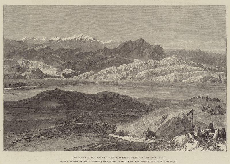 Az afgán határ, a Nialsheni-hágó, a Heri-Rud alkotó: William Crimea Simpson