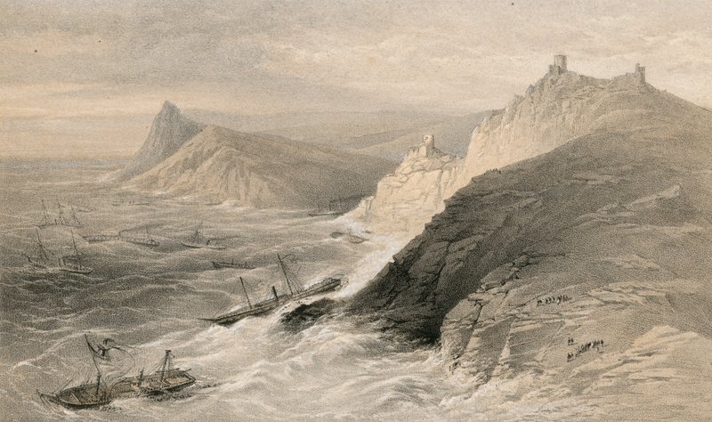 A szélvihar Balaklava kikötőjénél, 1854. november 14 alkotó: William Crimea Simpson