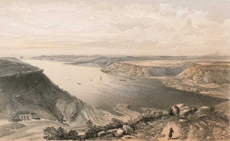 Sebastopol kikötőjének északi oldala a kikötő tetejétől, 1855. június 22. alkotó: William Crimea Simpson