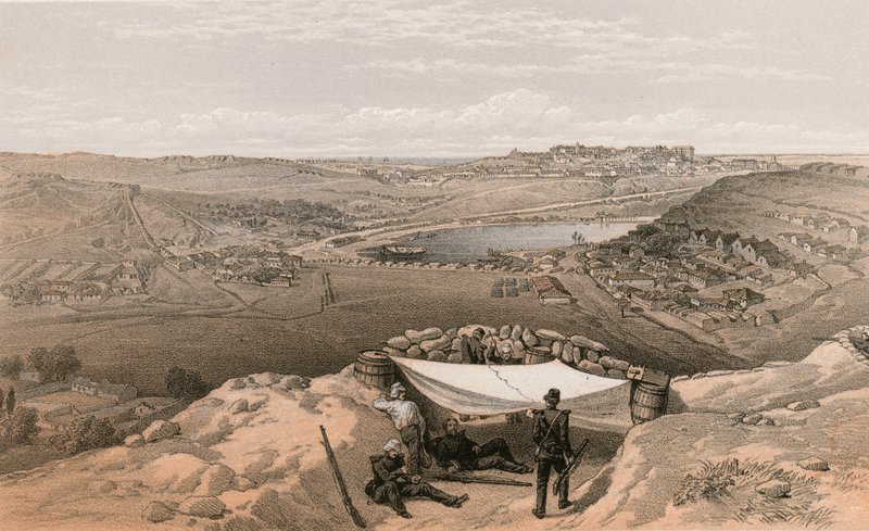 Sebastopol városi ütegei vagy belső erődítményei, 1855. június 23 alkotó: William Crimea Simpson