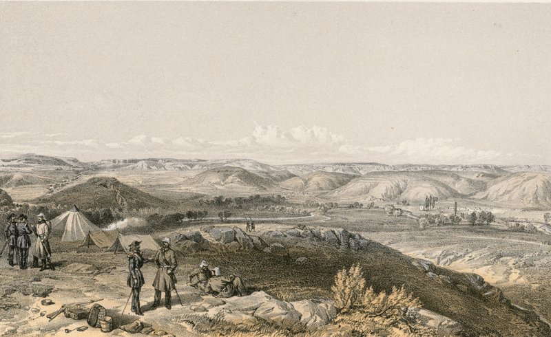 A Csernaja völgye észak felé néz alkotó: William Crimea Simpson
