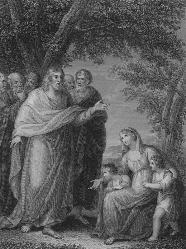 Krisztus és Zebedeus gyermekei (metszet) alkotó: William Cuming