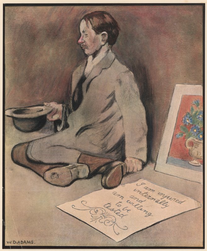 The Pavement Artist, "Rézek színes krétákhoz" (színes litó) alkotó: William Dacres Adams