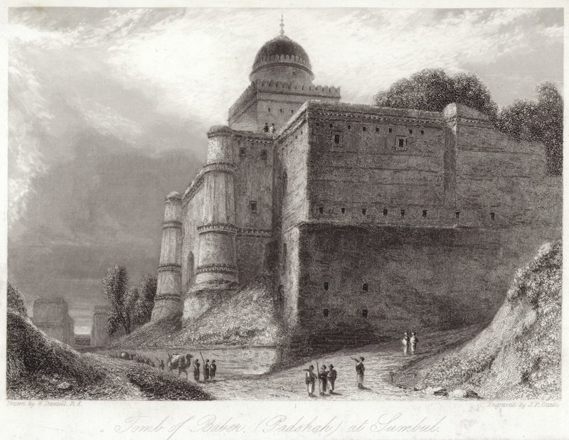 Baber sírja Sumbul Baburnál alkotó: William Daniell